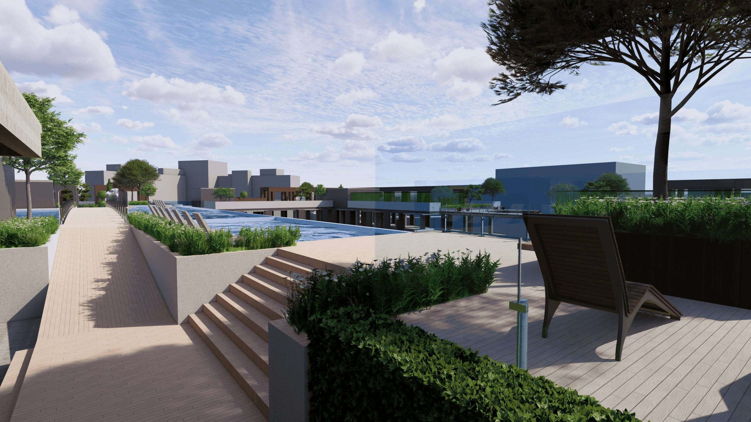Architectural BIM & Visualization Services for a Roof top design in residential tower complex