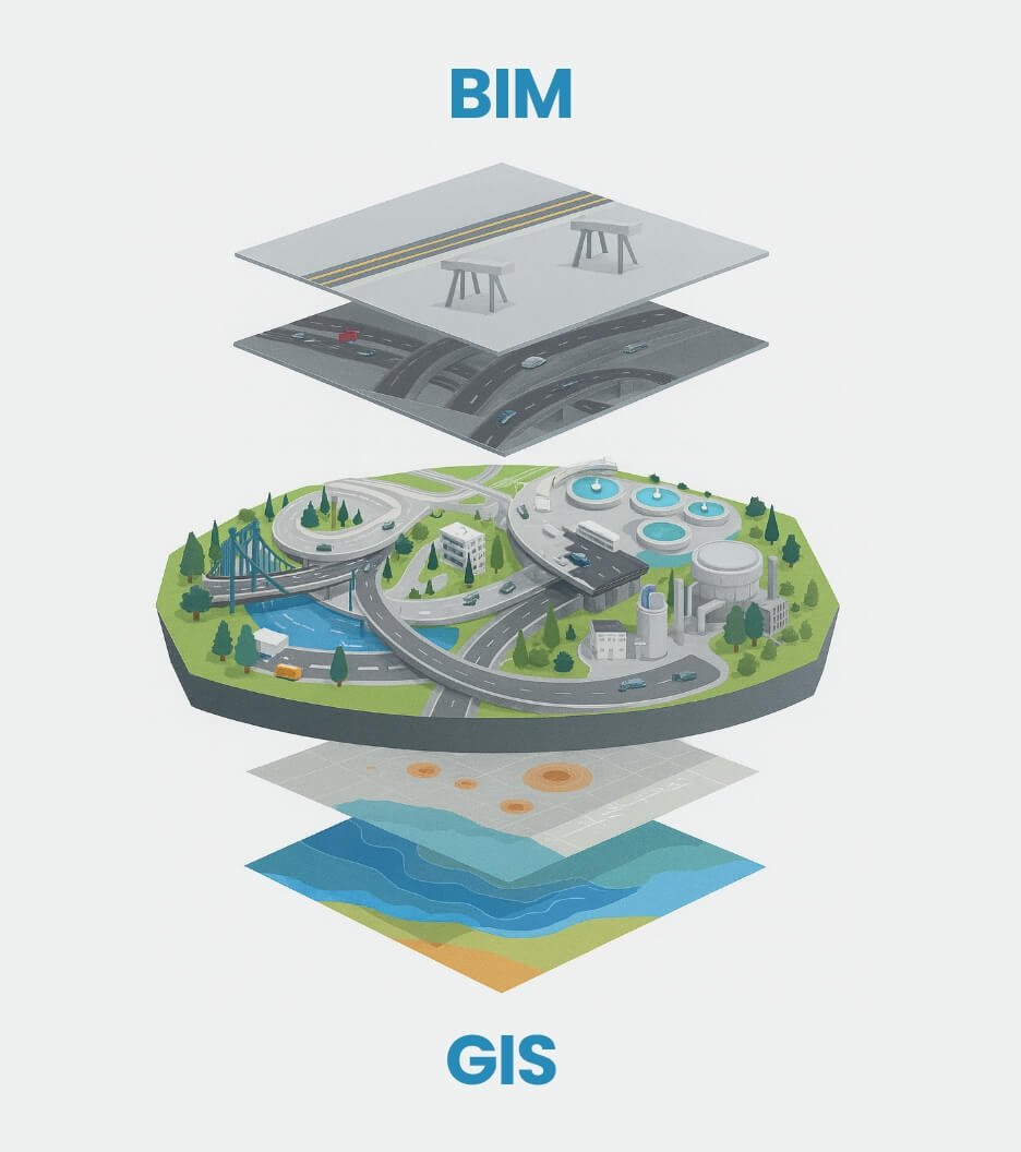 Integrating GIS and IoT with BIM Services